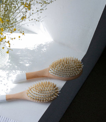 021 Small Wooden Hair Brush with Boar and Nylon bristles