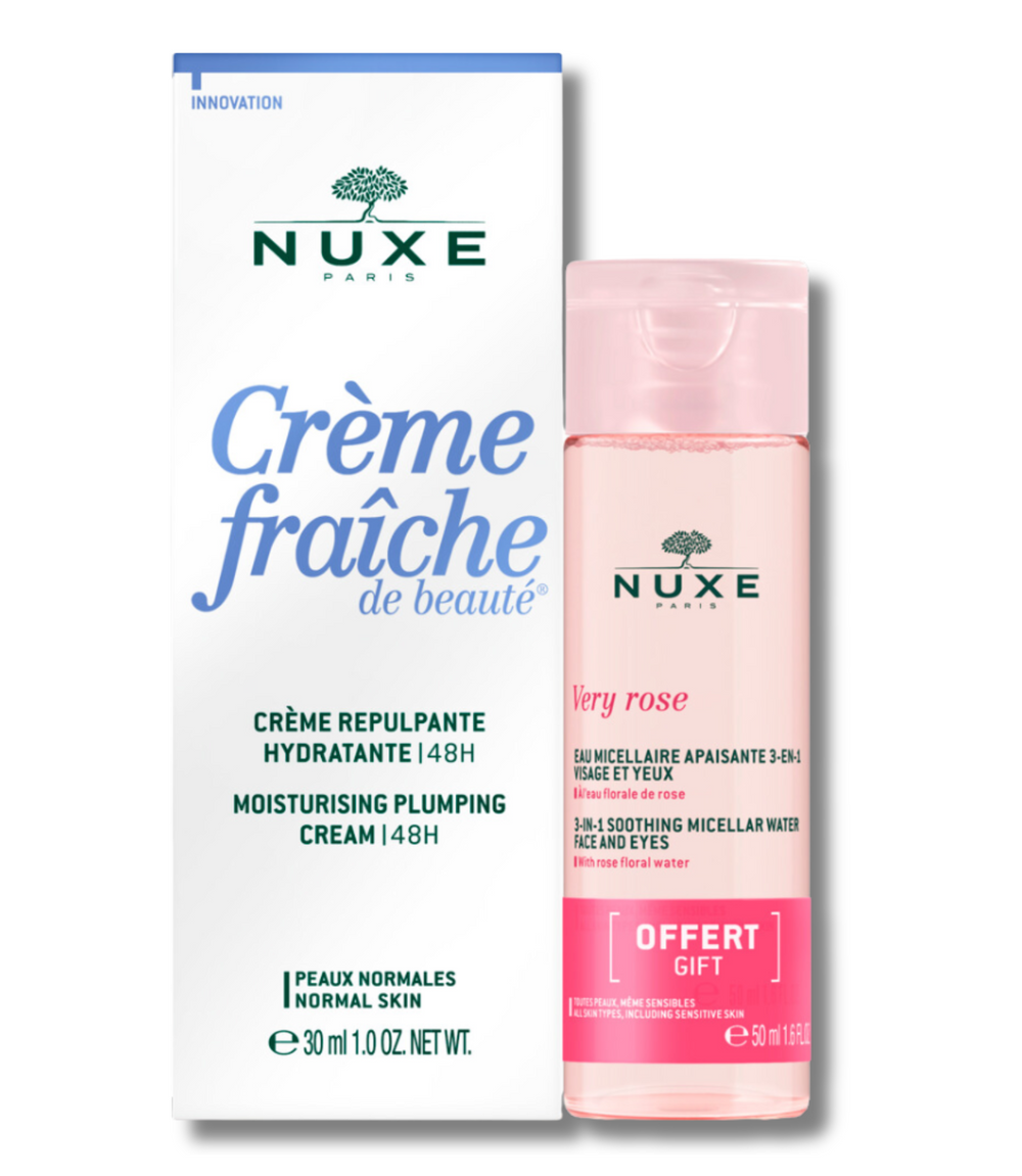 Creme Fraiche Moisturising Plumping Cream 30ml & Very Rose Micellar Water 50ml Pack