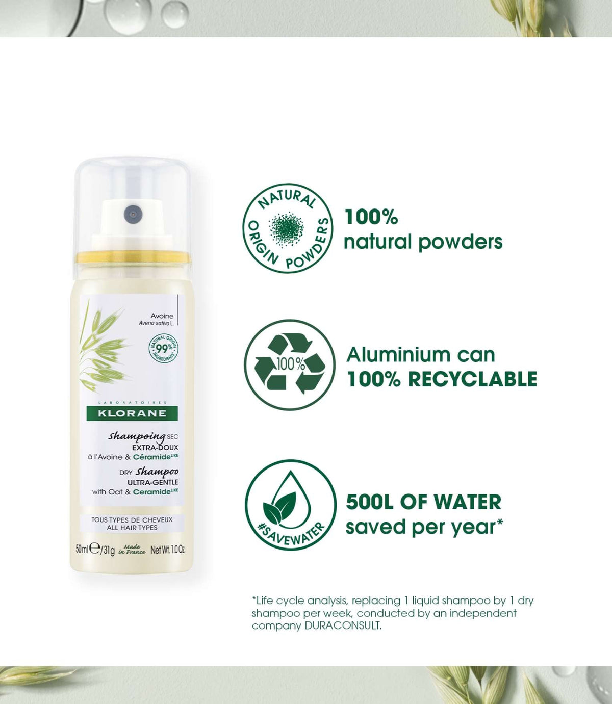 Dry Shampoo with Oat and Ceramide 50ml