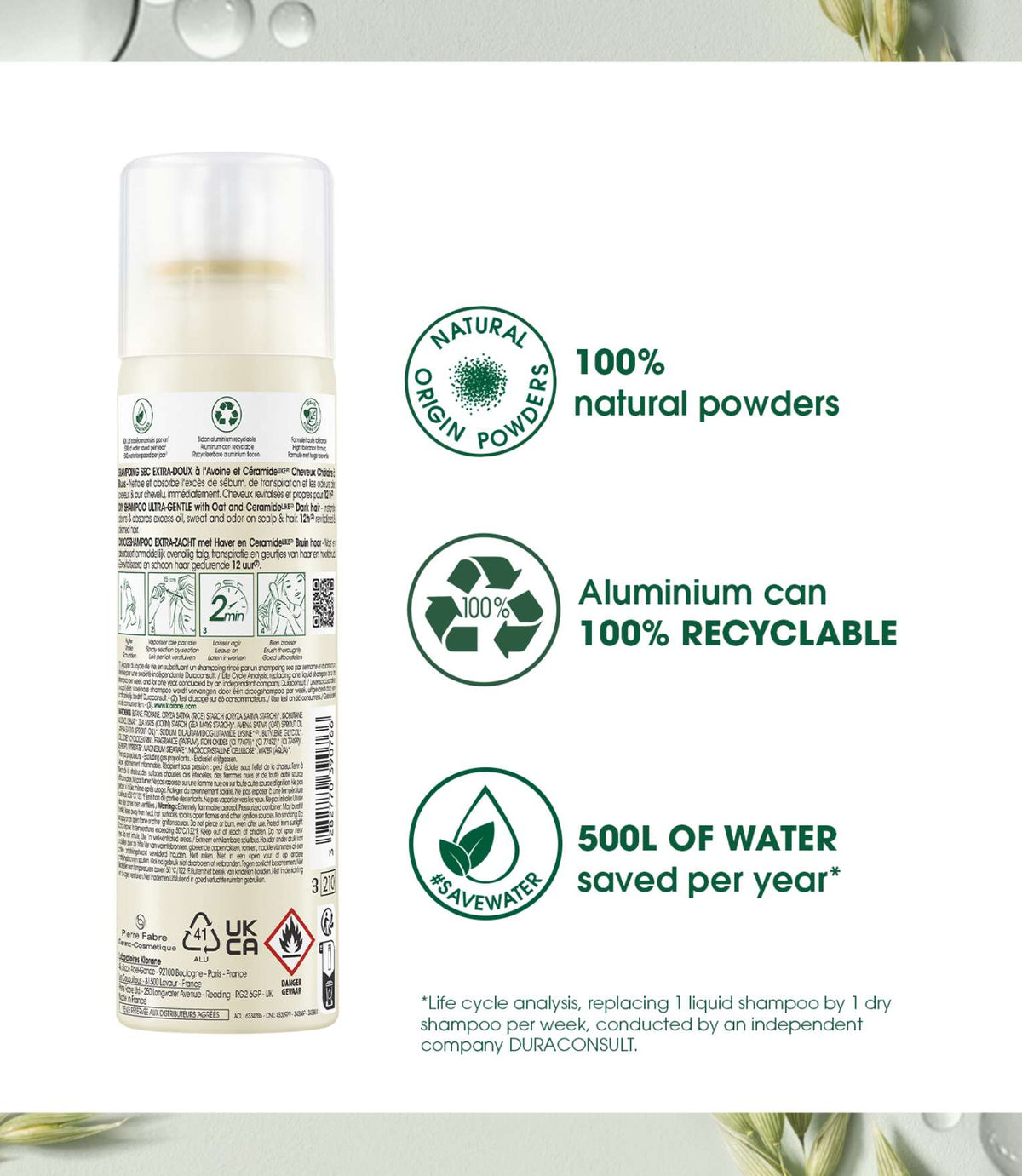 Dry Shampoo with Oat and Ceramide Tinted 150ml