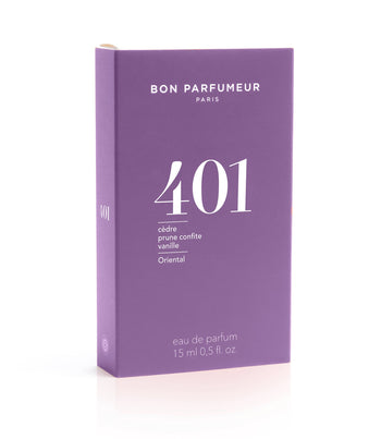 Eau de Parfum 401 Oriental: Cedar, Candied plum and Vanilla 15ml