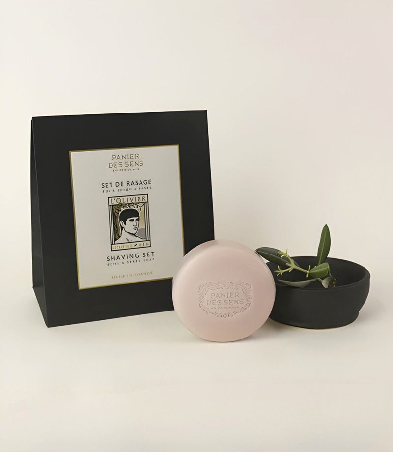 L'Olivier Shaving Set ­Soap and Bowl - French Beauty Co.Panier des Sens