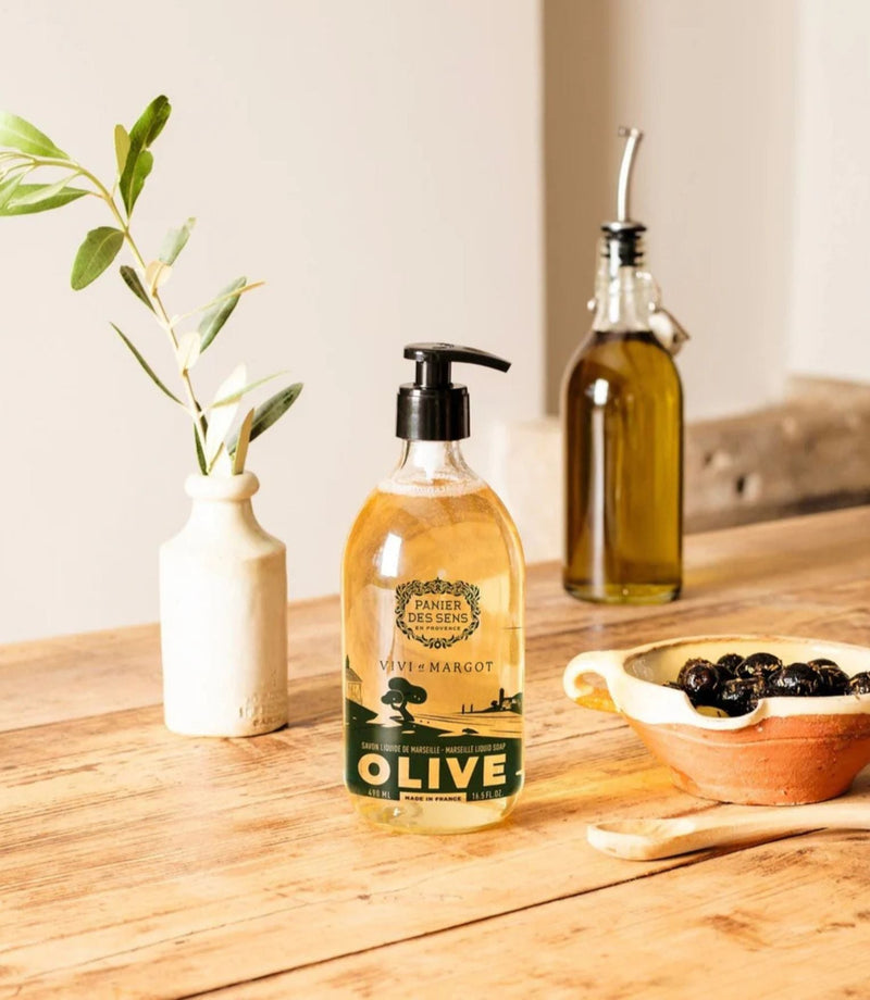 Olive Liquid Marseille Soap Limited Edition Green 490ml - French Beauty Co.Panier des Sens