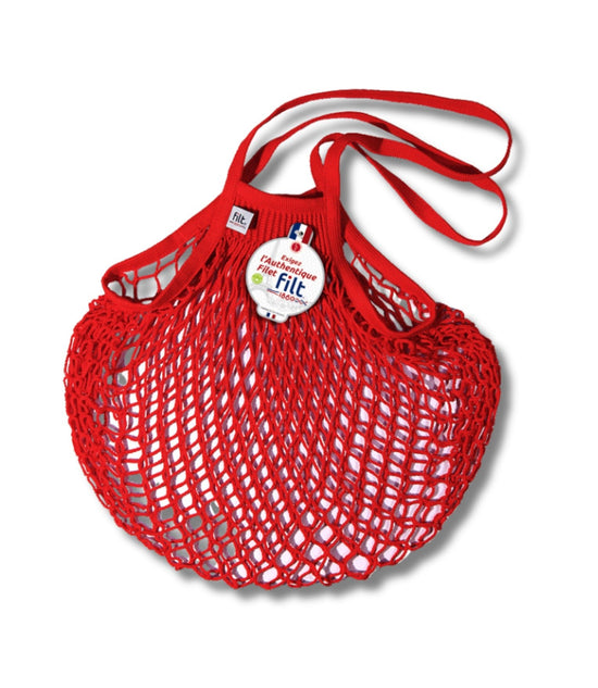 Small Net Shopping Bag Long Handle - Love