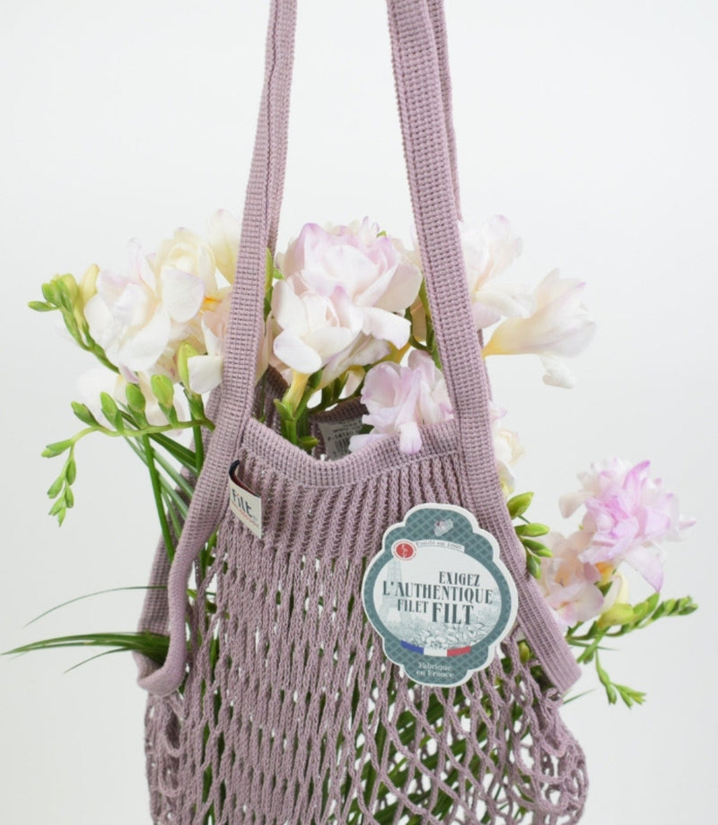 Small Net Shopping Bag Long Handle - The a la Rose - French Beauty Co.Filt