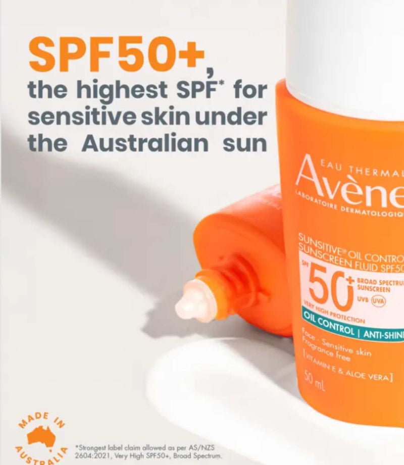 Sunsitive Oil Control Sunscreen Fluid SPF50+ 50ml - French Beauty Co.Avene
