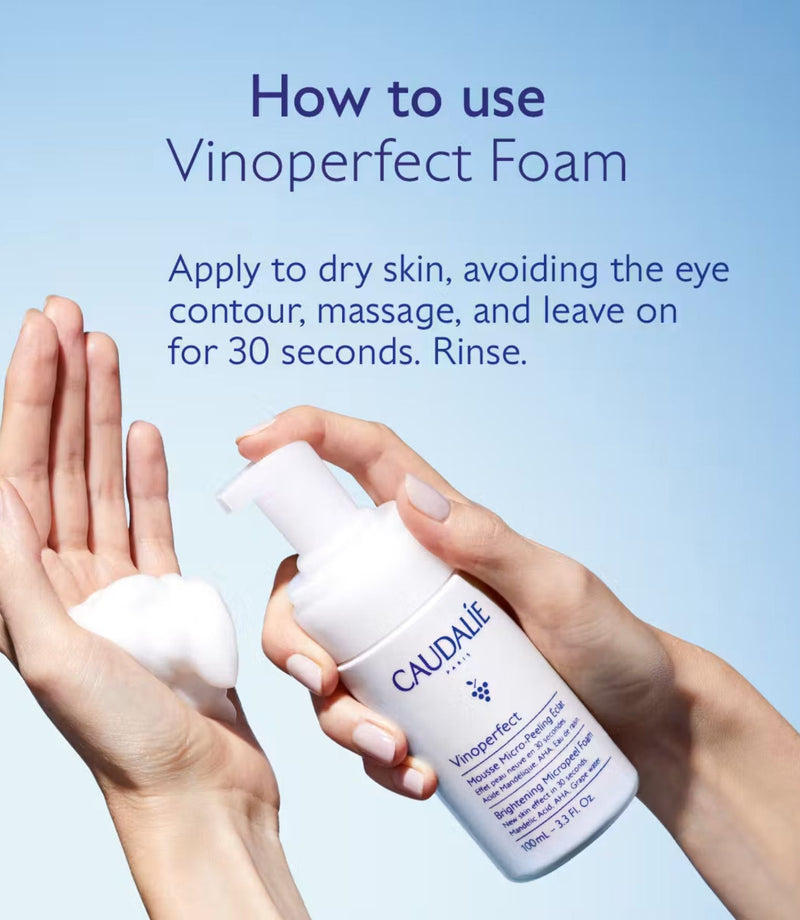 Vinoperfect Brightening Micropeel Foam 100ml - French Beauty Co.Caudalie